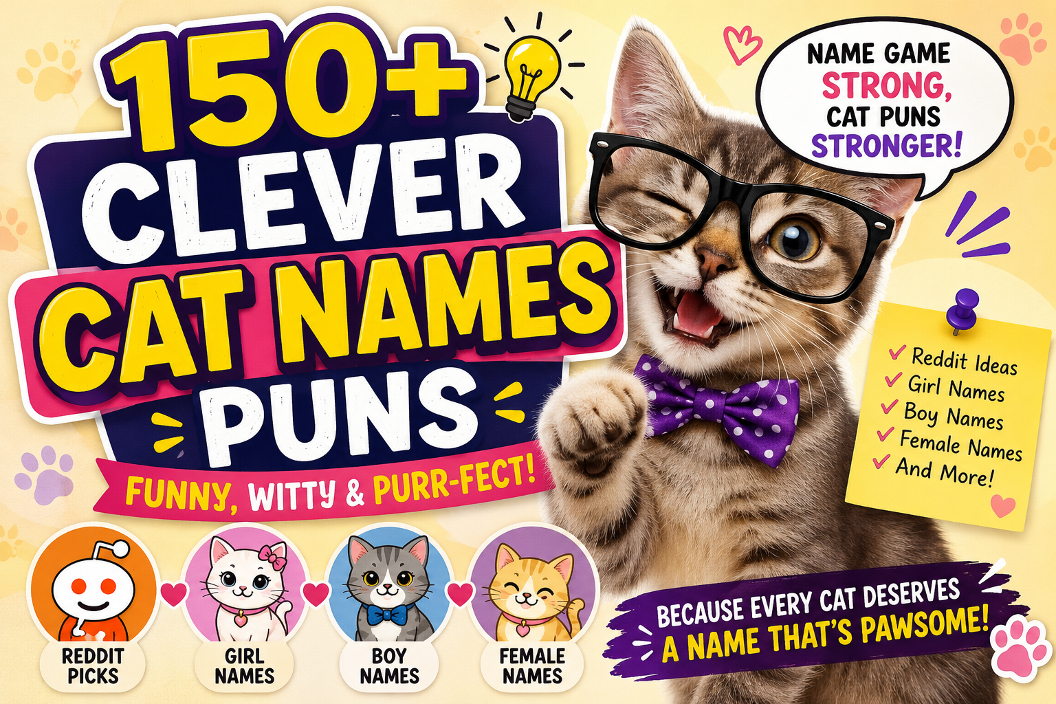 150+ Clever Cat Names Puns